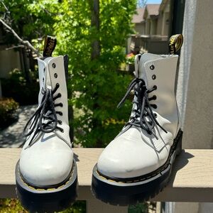 Dr. Martens white platform boots